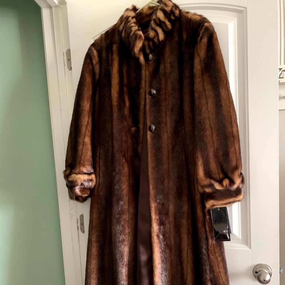Brown soft fur coat